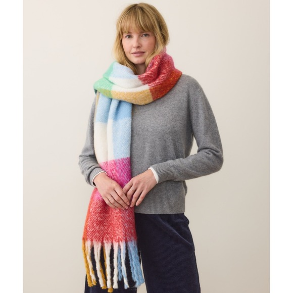 Marine Layer Accessories - Marine Layer Blanket Scarf Multi-Plaid Colorful